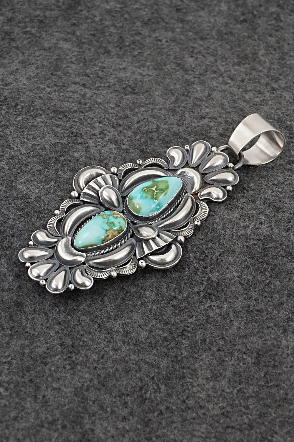 Turquoise and Sterling Silver Pendant - Derrick Gordon