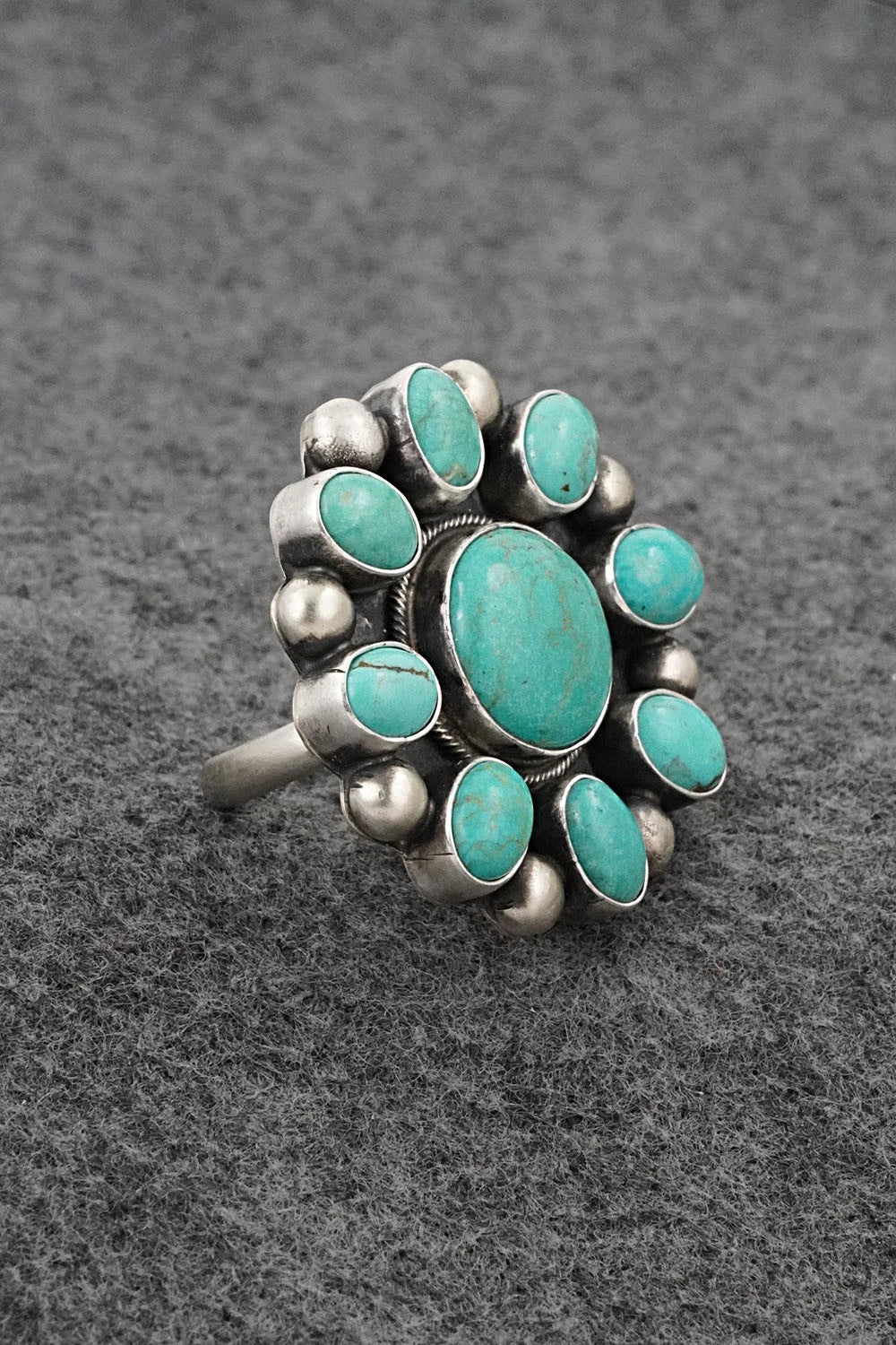 Turquoise & Sterling Silver Ring - Kathleen Livingston - Size Adjustable