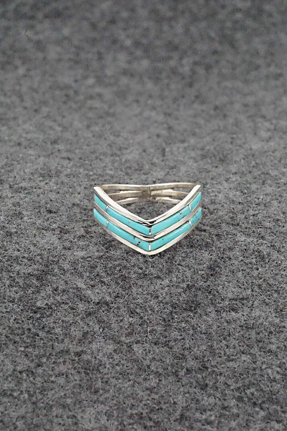 Turquoise & Sterling Silver Ring - Andrew Enrico - Size 9