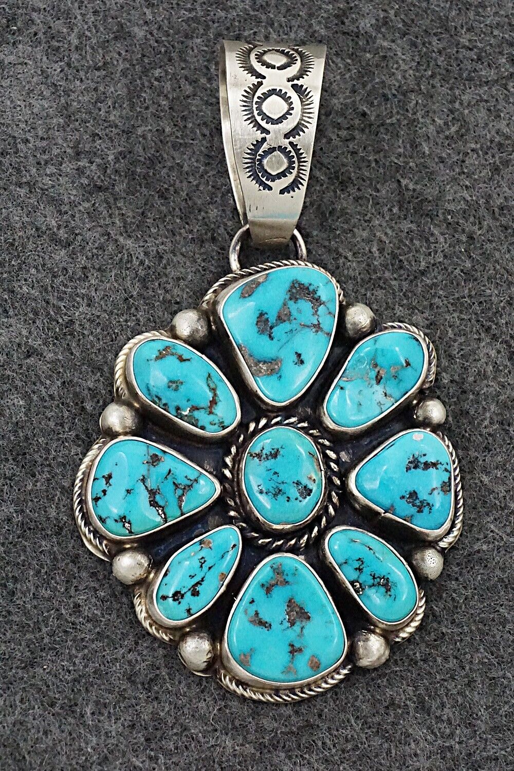 Turquoise & Sterling Silver Pendant - Bob Becenti