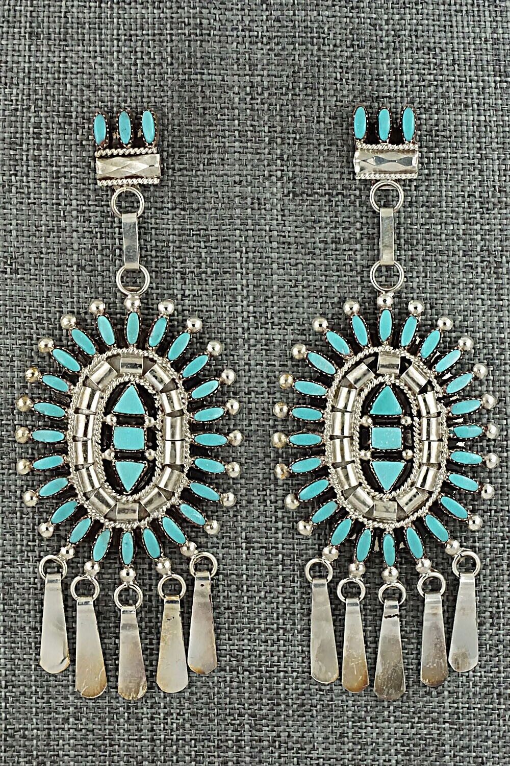 Turquoise & Sterling Silver Earrings - Evonne Hustito
