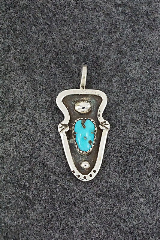 Turquoise & Sterling Silver Pendant - Priscilla Reeder