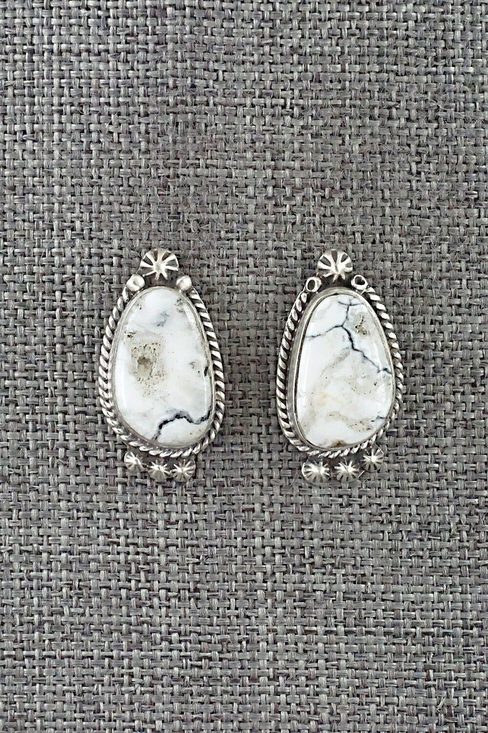 White Buffalo & Sterling Silver Earrings - Sheena Jack