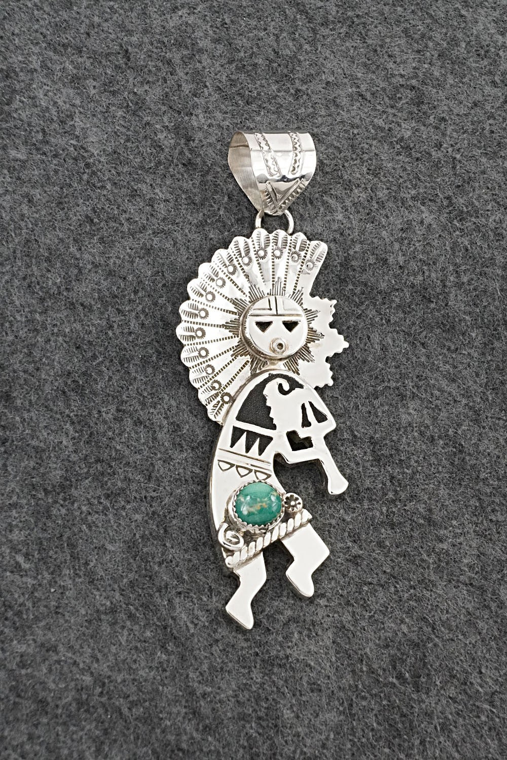 Turquoise & Sterling Silver Pendant - Alonzo Mariano
