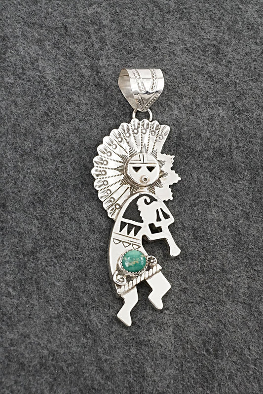 Turquoise & Sterling Silver Pendant - Alonzo Mariano