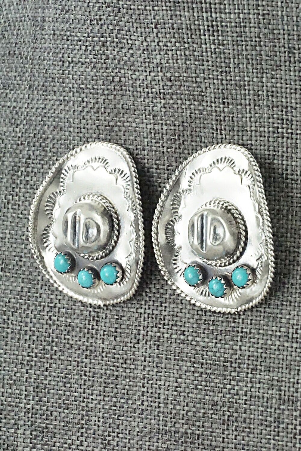 Turquoise & Sterling Silver Earrings - Bobby Platero