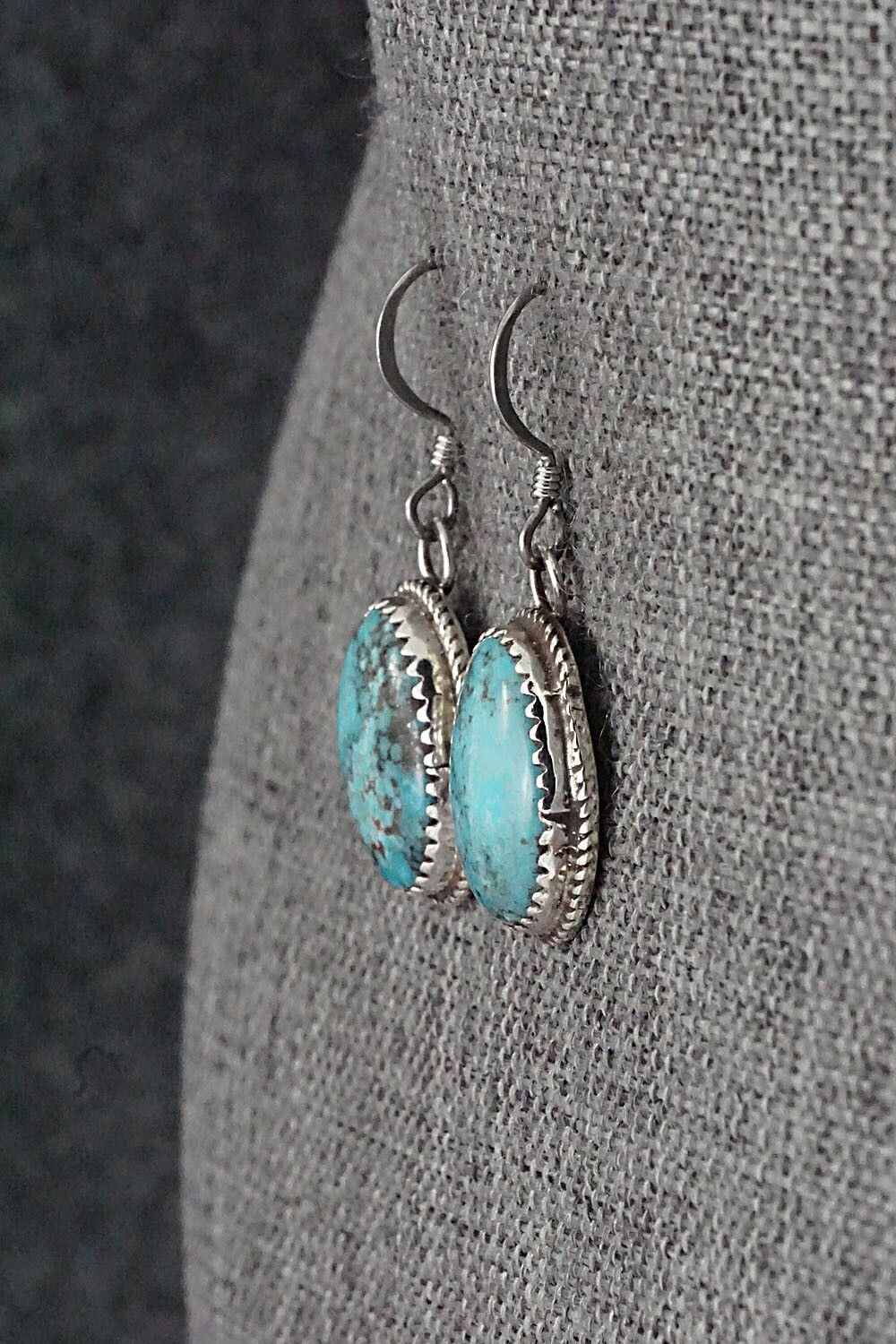 Turquoise & Sterling Silver Earrings - Ernest Hawthorne