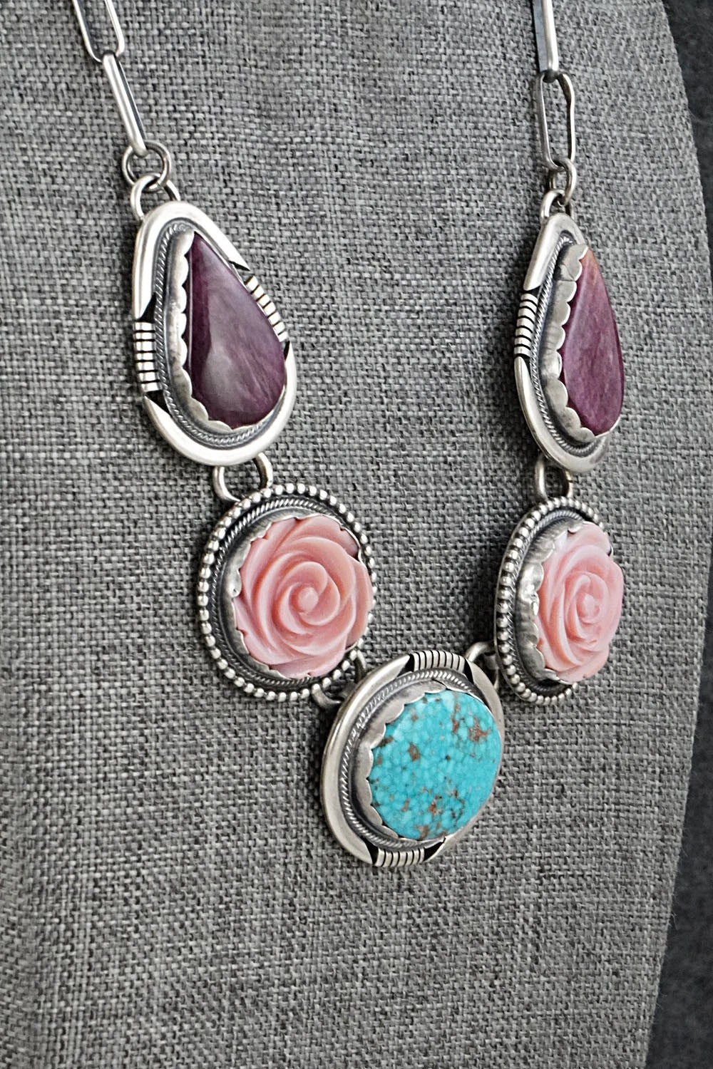 Multi-Stone & Sterling Silver Necklace - Paul Livingston