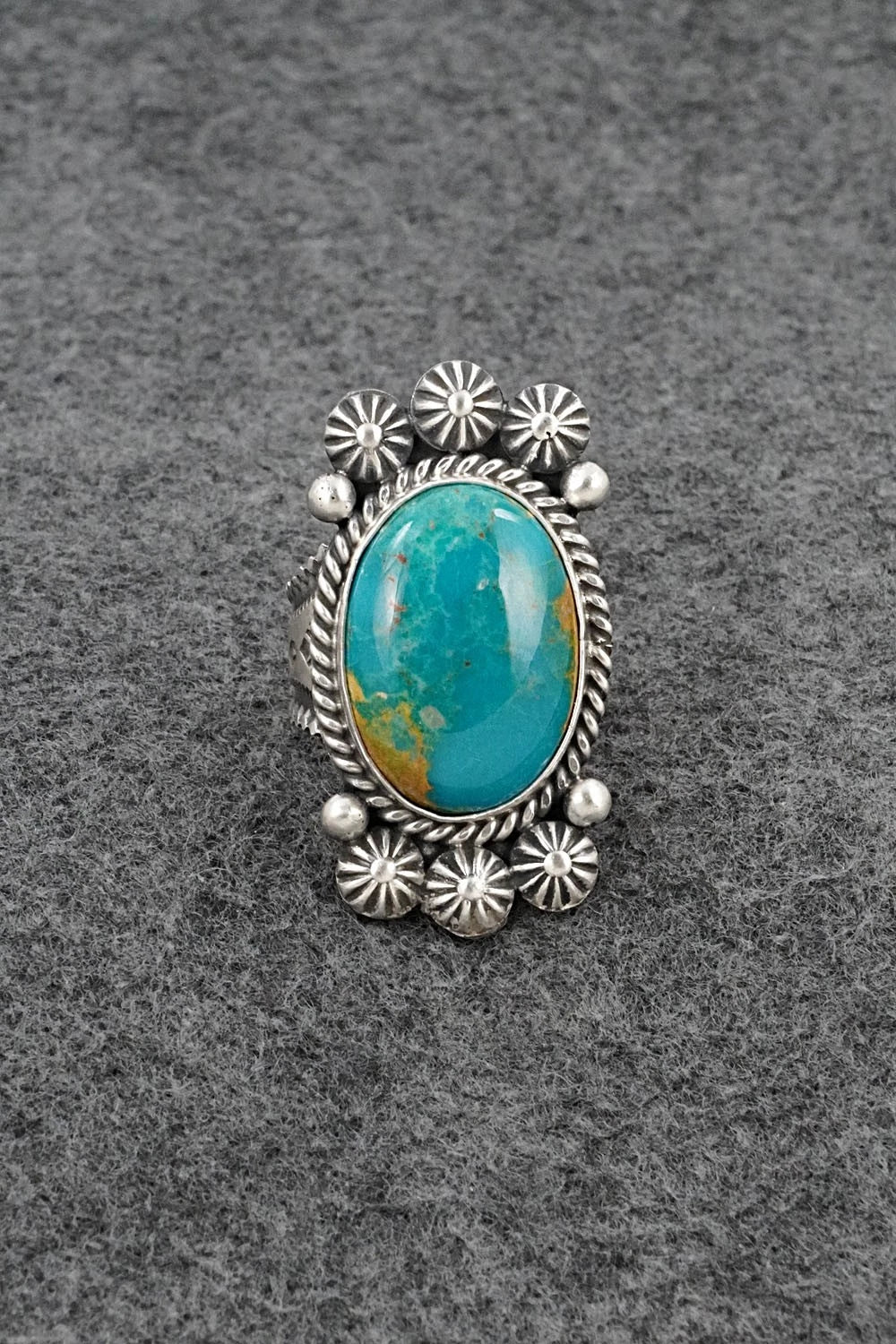 Turquoise & Sterling Silver Ring - Michael Calladitto - Size 8