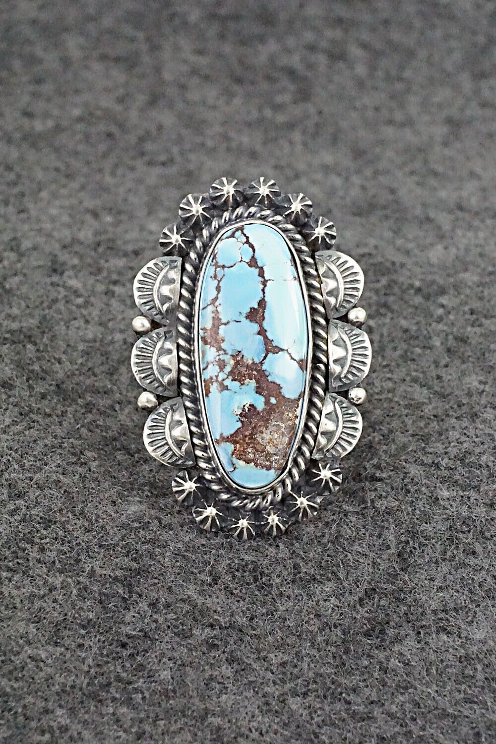 Turquoise & Sterling Silver Ring - Raymond Delgarito - Size 10