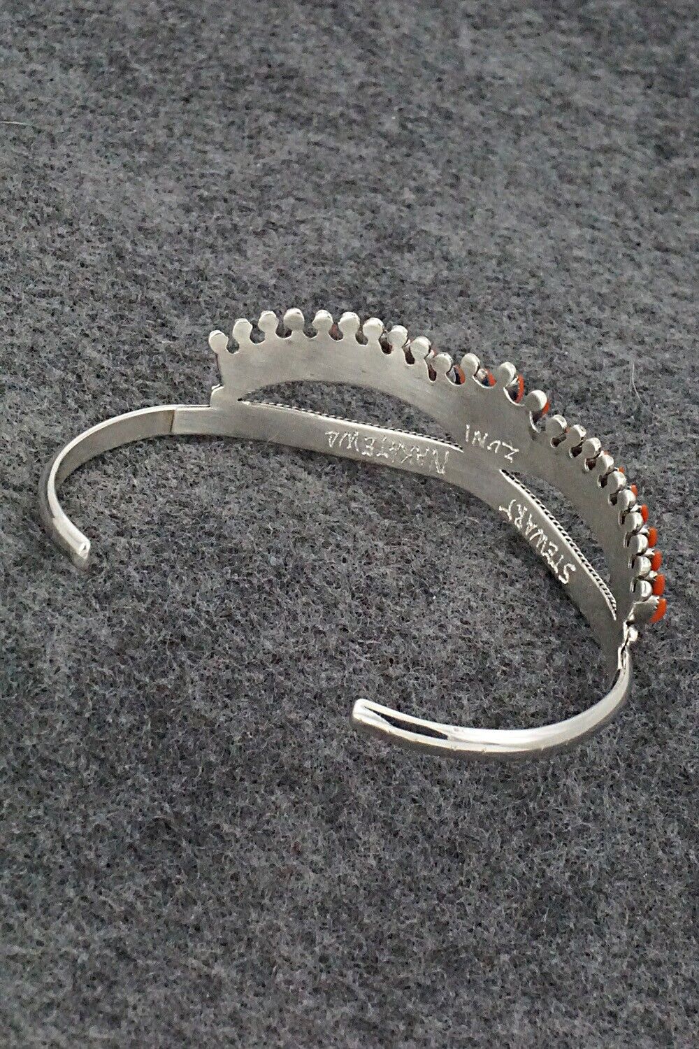 Coral & Sterling Silver Bracelet - Stewart Nakatewa