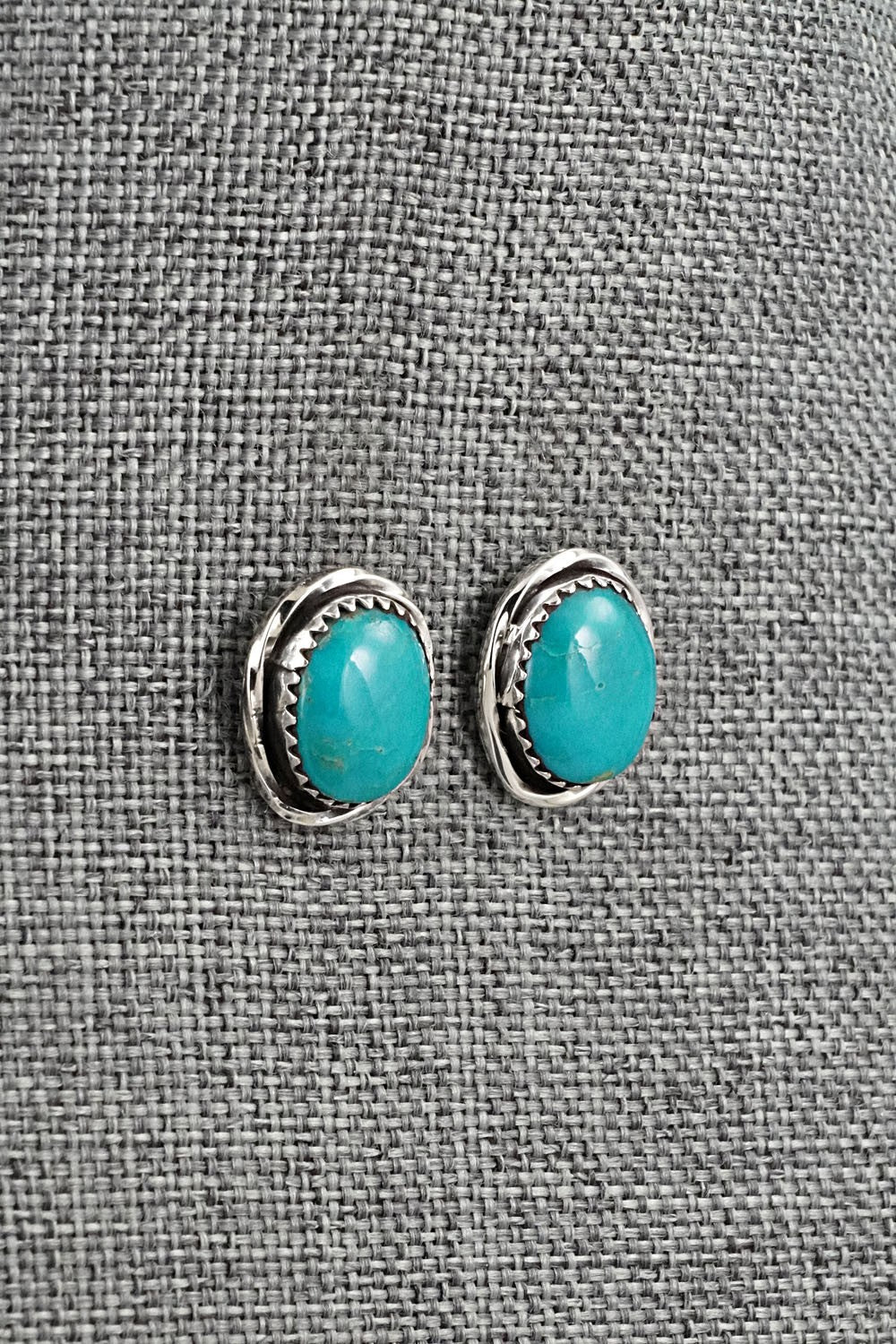 Turquoise & Sterling Silver Earrings - Ernest Hawthorne