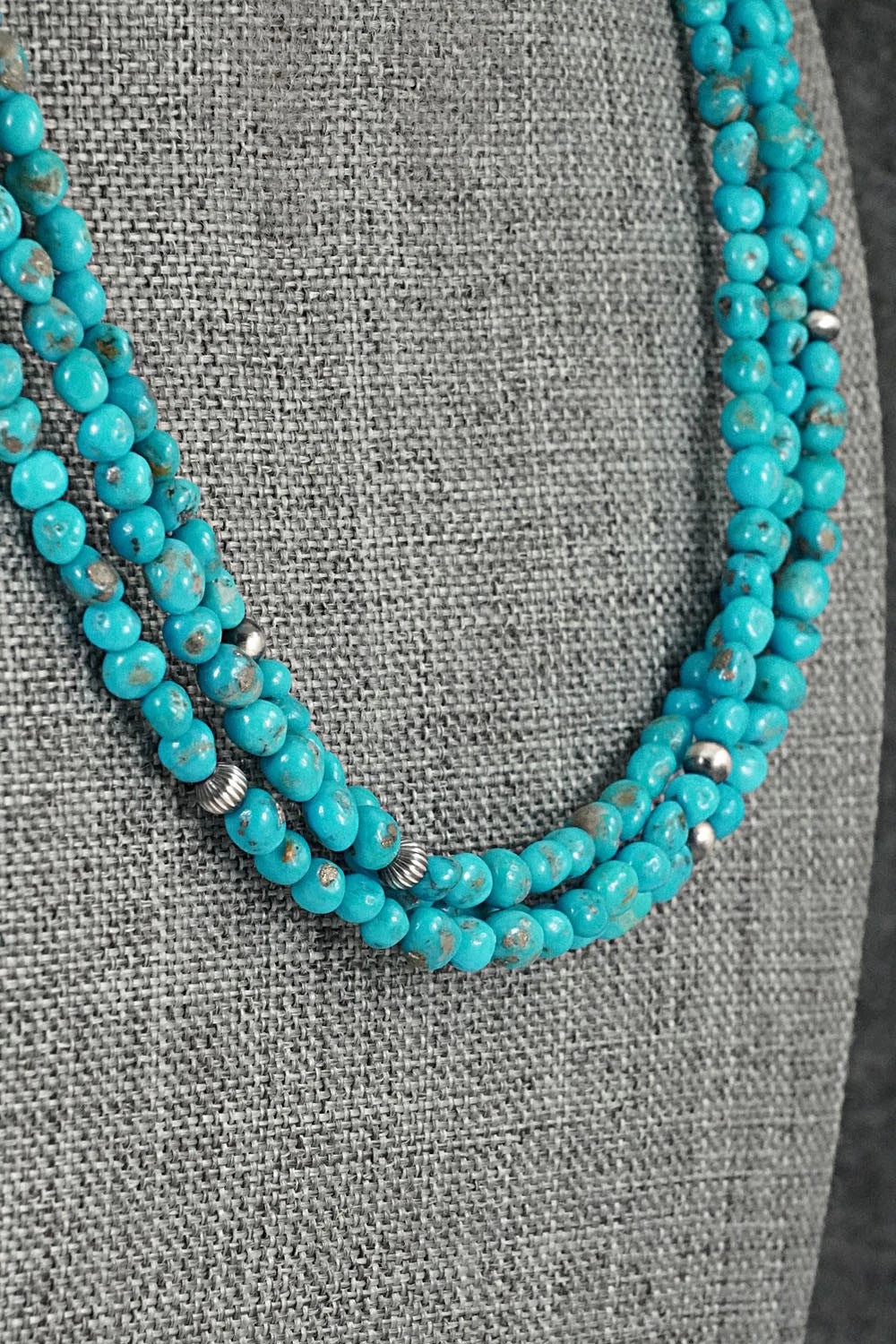 Turquoise & Sterling Silver Necklace - Theresa Skeets