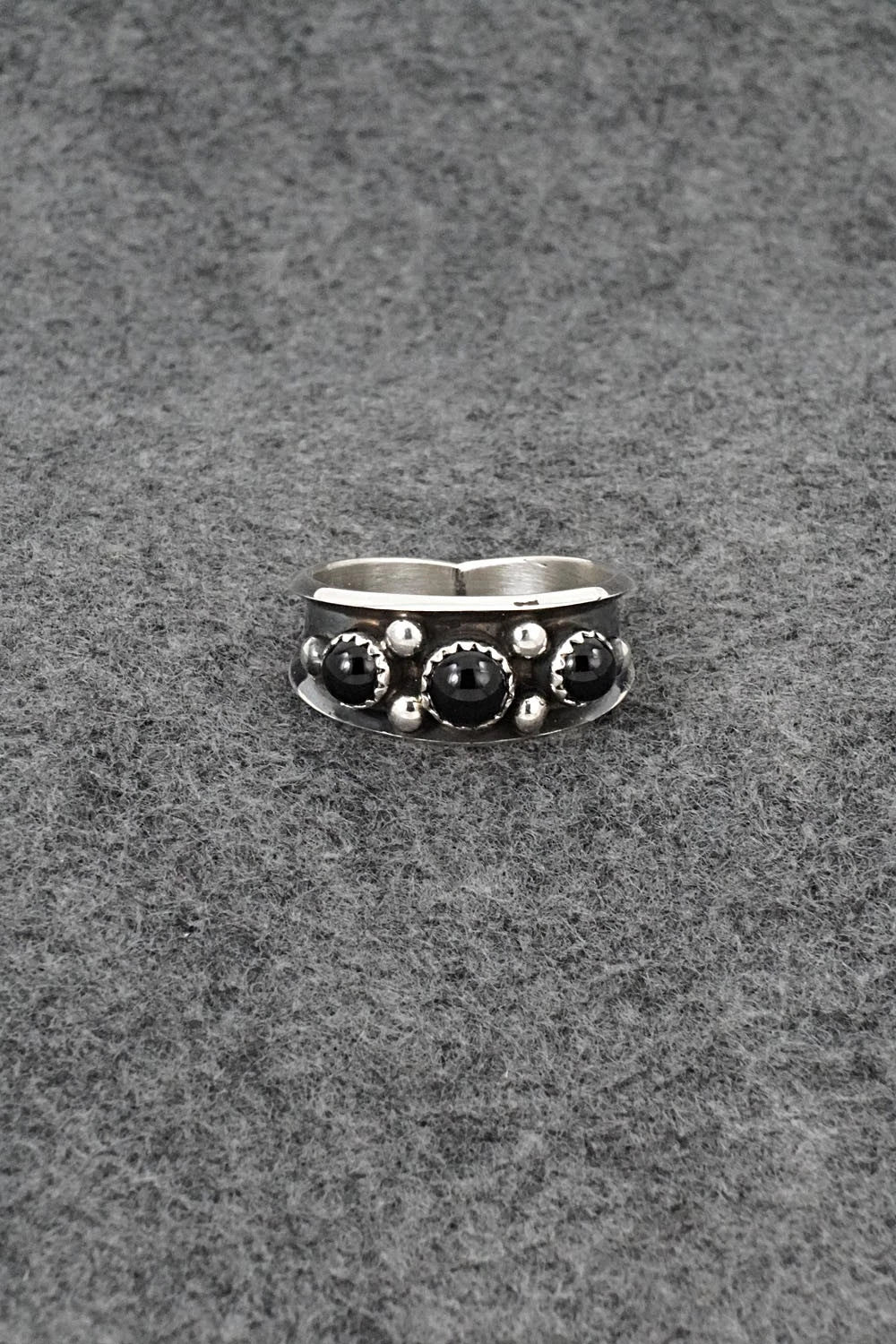 Onyx & Sterling Silver Ring - Paul Largo - Size 12.5