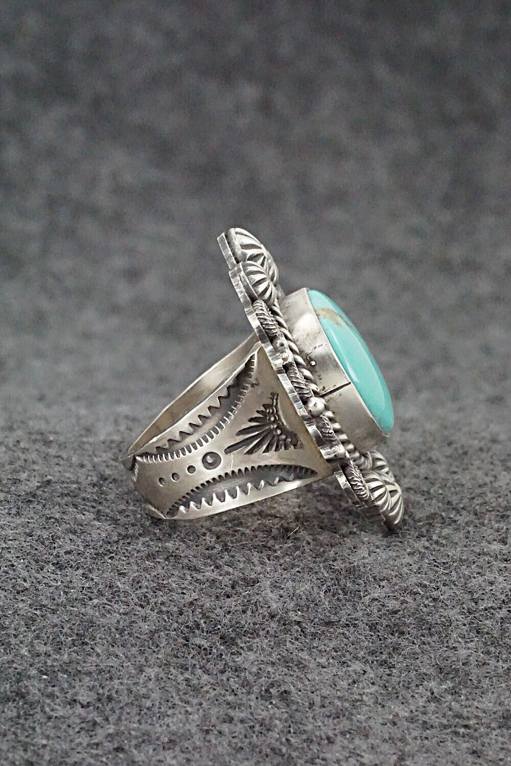 Turquoise & Sterling Silver Ring - Rosita Calladitto - Size 7.5