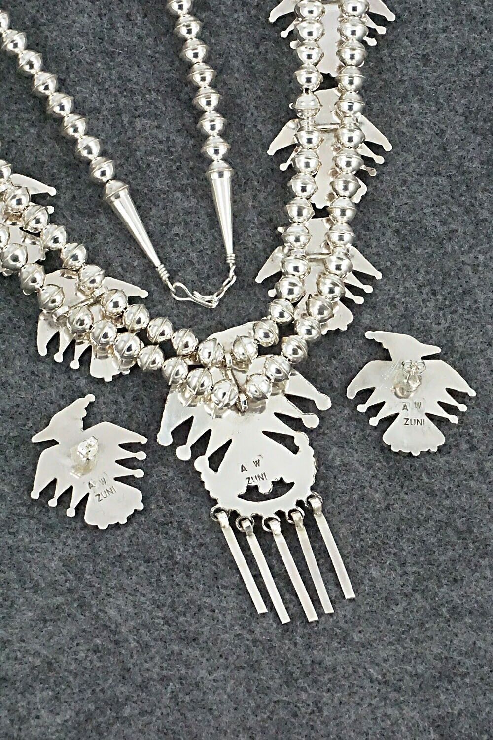 Multi Stone & Sterling Silver Inlay Necklace Set - Adrian Wallace