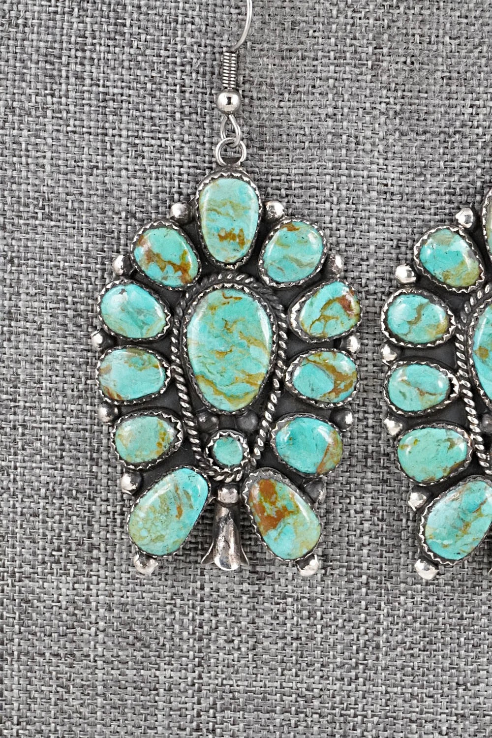 Turquoise & Sterling Silver Earrings - Vintage