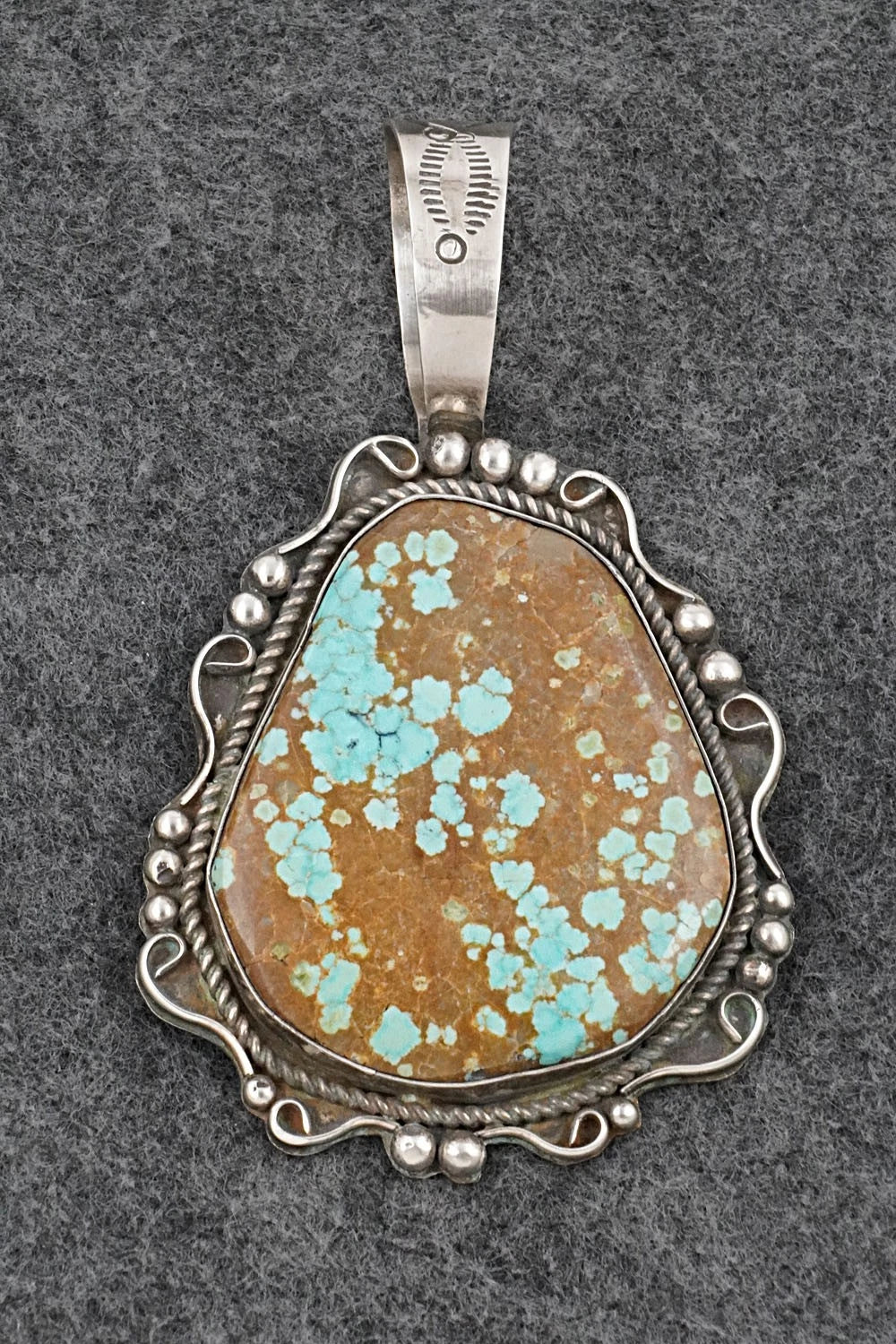Turquoise & Sterling Silver Vintage Pendant