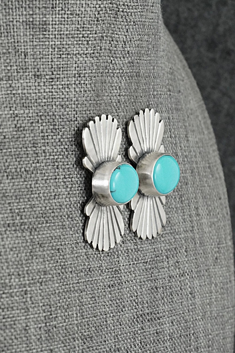 Turquoise & Sterling Silver Earrings - Mark Yazzie