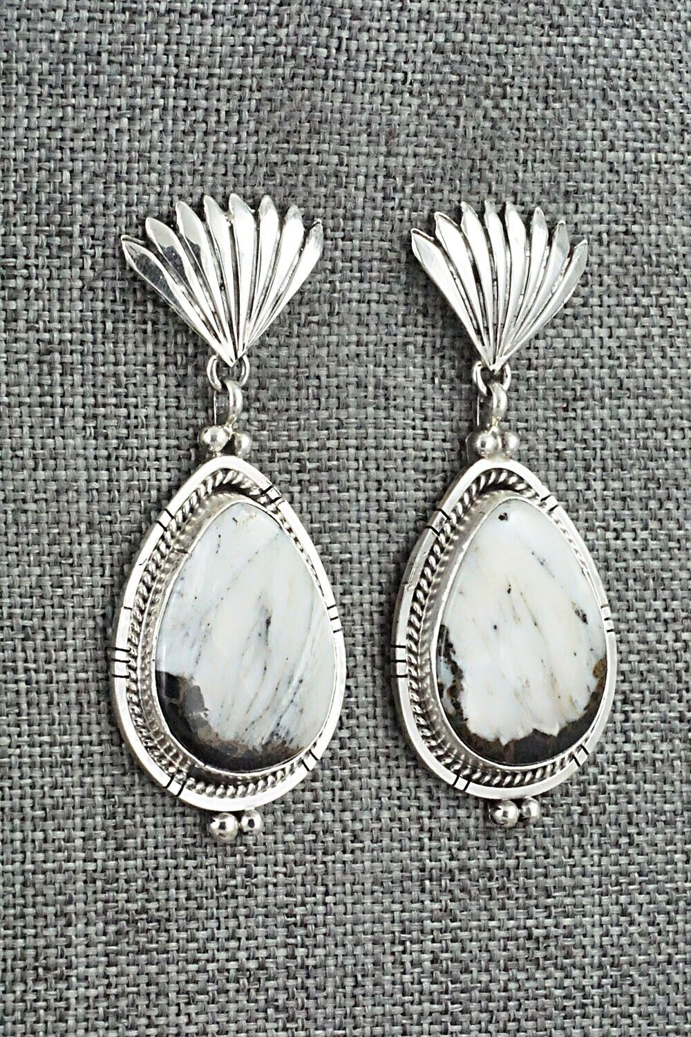 White Buffalo & Sterling Silver Earrings - Annie Spencer