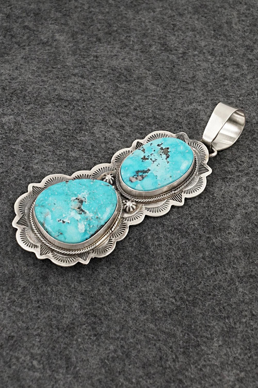 Turquoise & Sterling Silver Pendant - Bobby Johnson