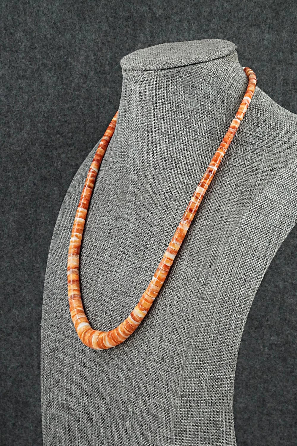 Spiny Oyster & Sterling Silver Necklace 18" - Doreen Jake