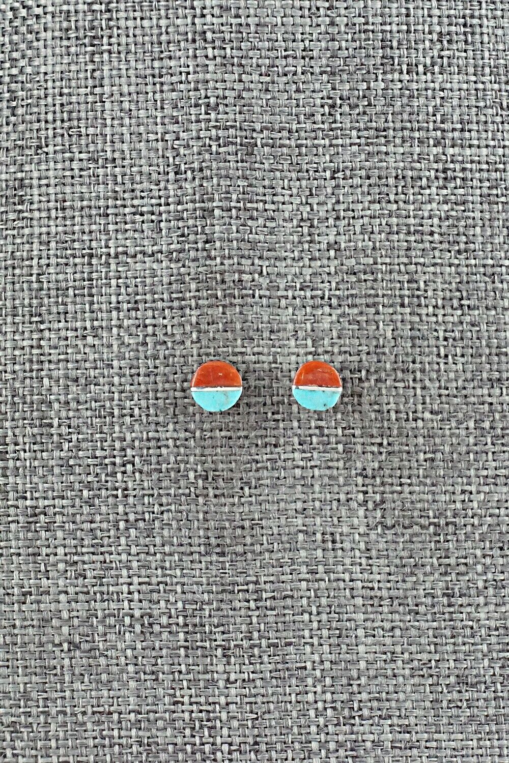 Turquoise, Coral & Sterling Silver Earrings - Rowena Laweka