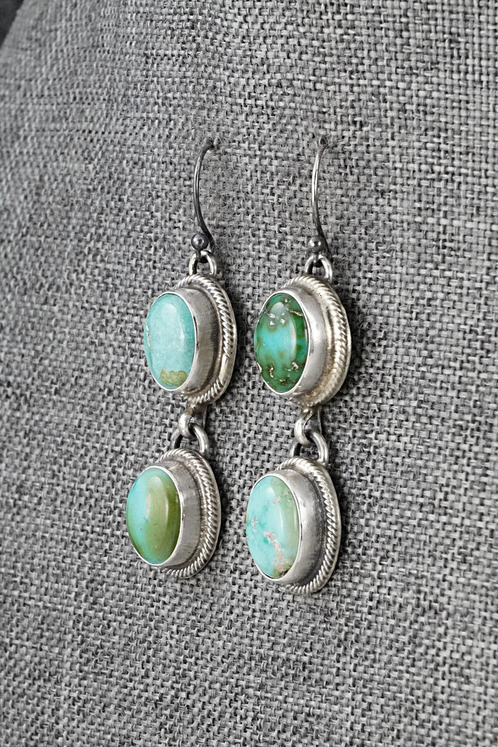 Turquoise & Sterling Silver Necklace and Earrings Set - Kathleen Livingston