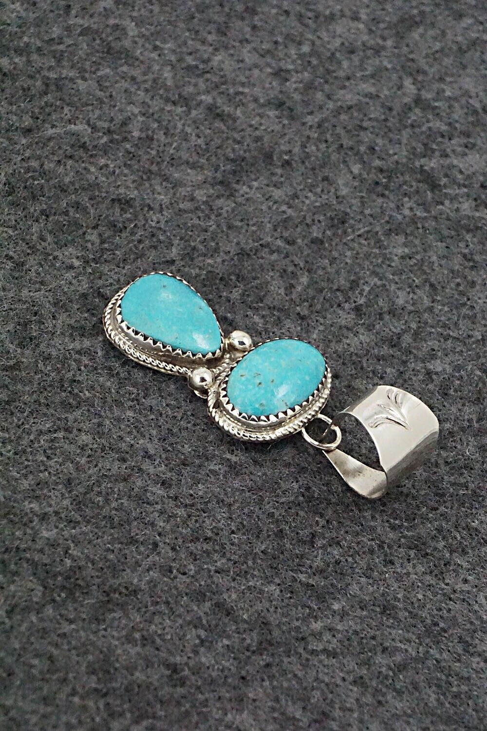 Turquoise & Sterling Silver Pendant - Ernest Hawthorne