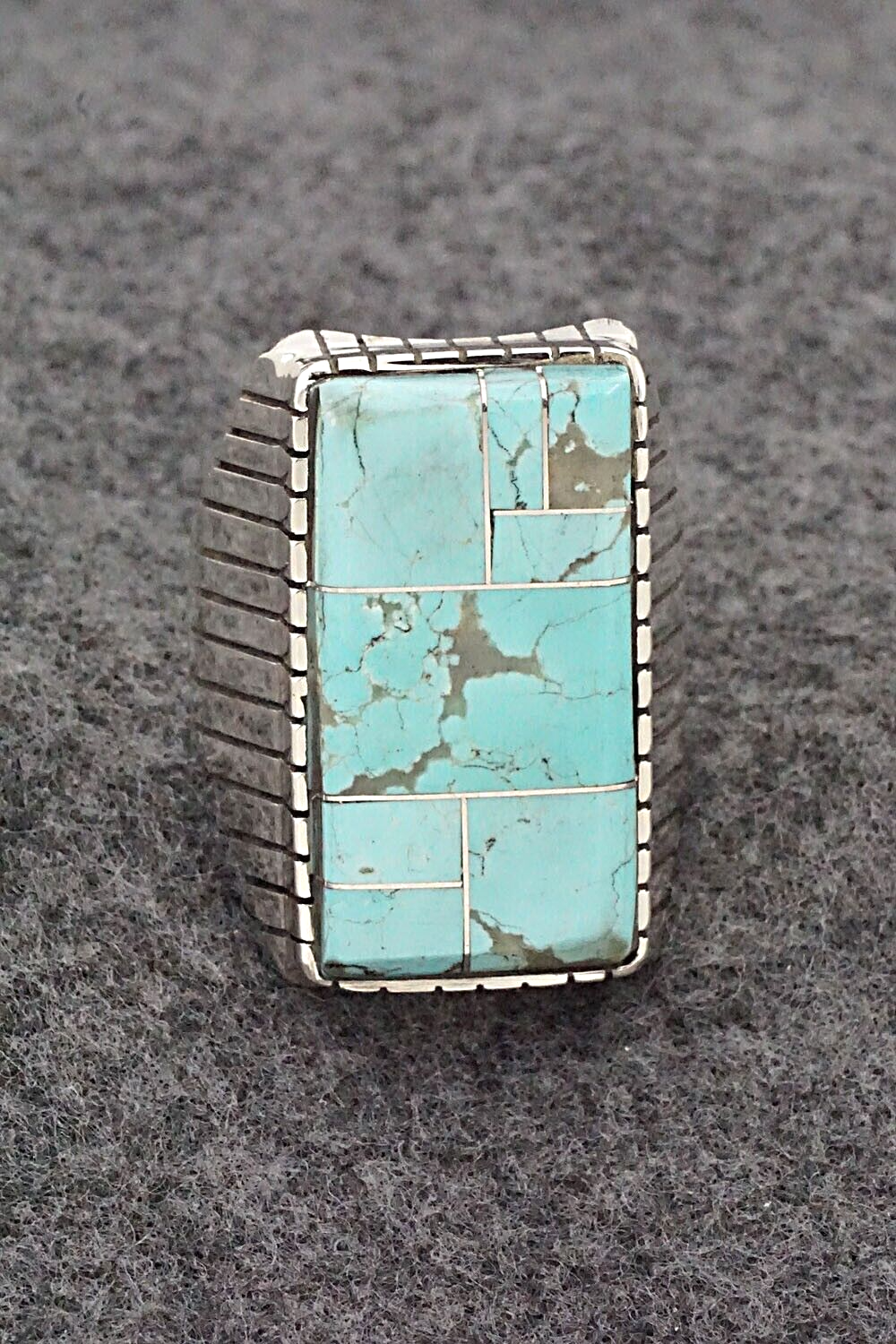 Turquoise & Sterling Silver Ring - Trevor Jack - Size 11.5