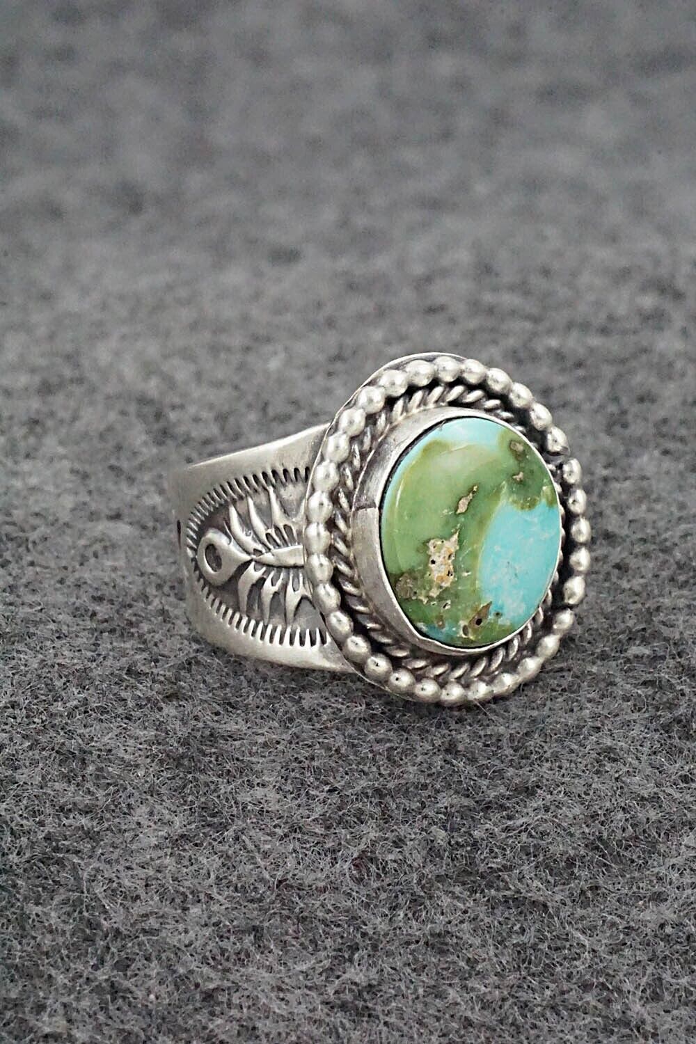 Turquoise & Sterling Silver Ring - Jeannette Saunders - Size 8