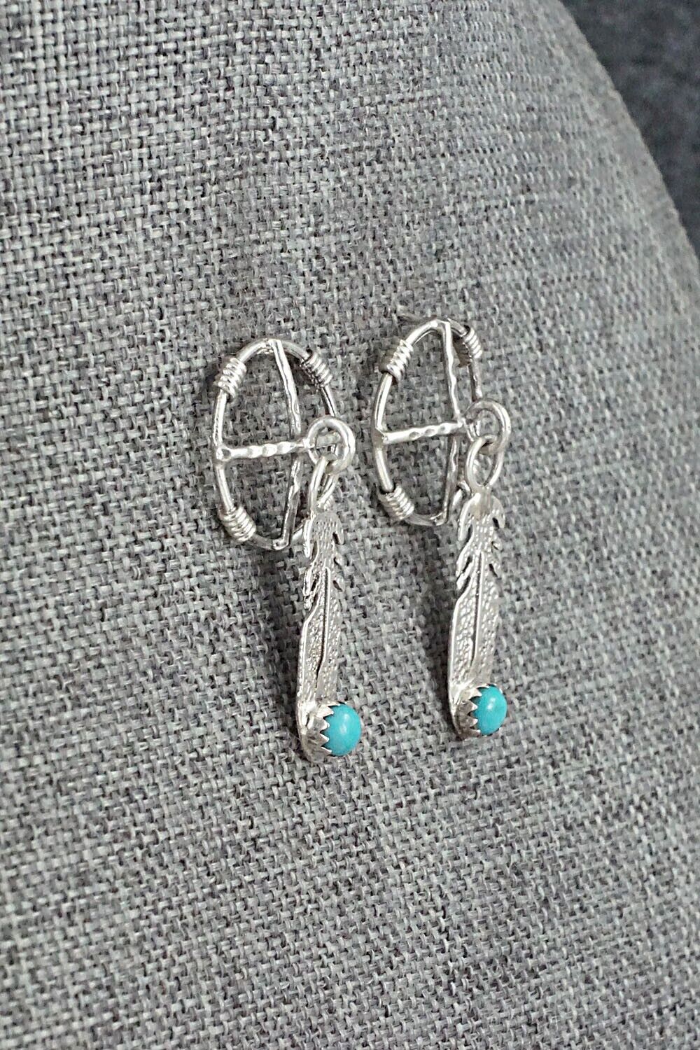 Turquoise and Sterling Silver Earrings - Kenny Lonjose