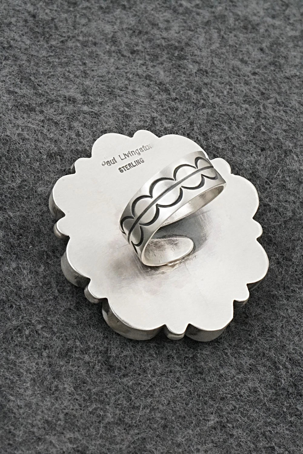 Turquoise & Sterling Silver Ring - Paul Livingston - Size Adjustable