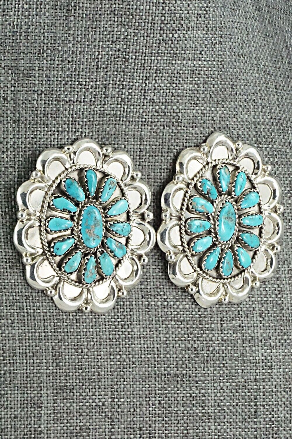 Turquoise & Sterling Silver Earrings - Justina Wilson