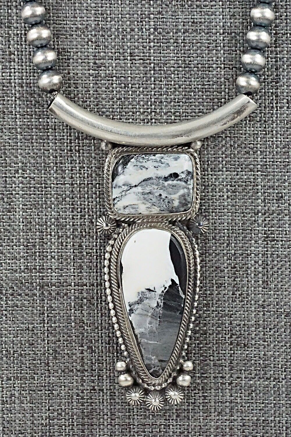 White Buffalo & Sterling Silver Necklace - Tom Lewis