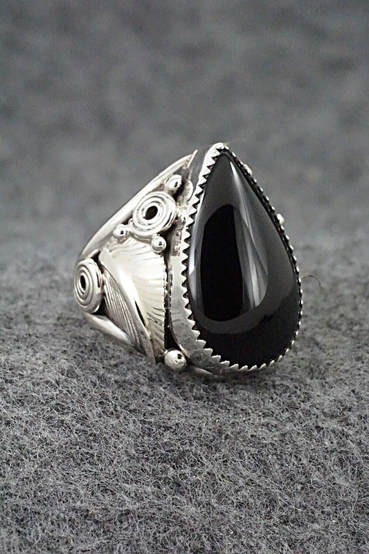 Onyx & Sterling Silver Ring - Darrell Morgan - Size 8