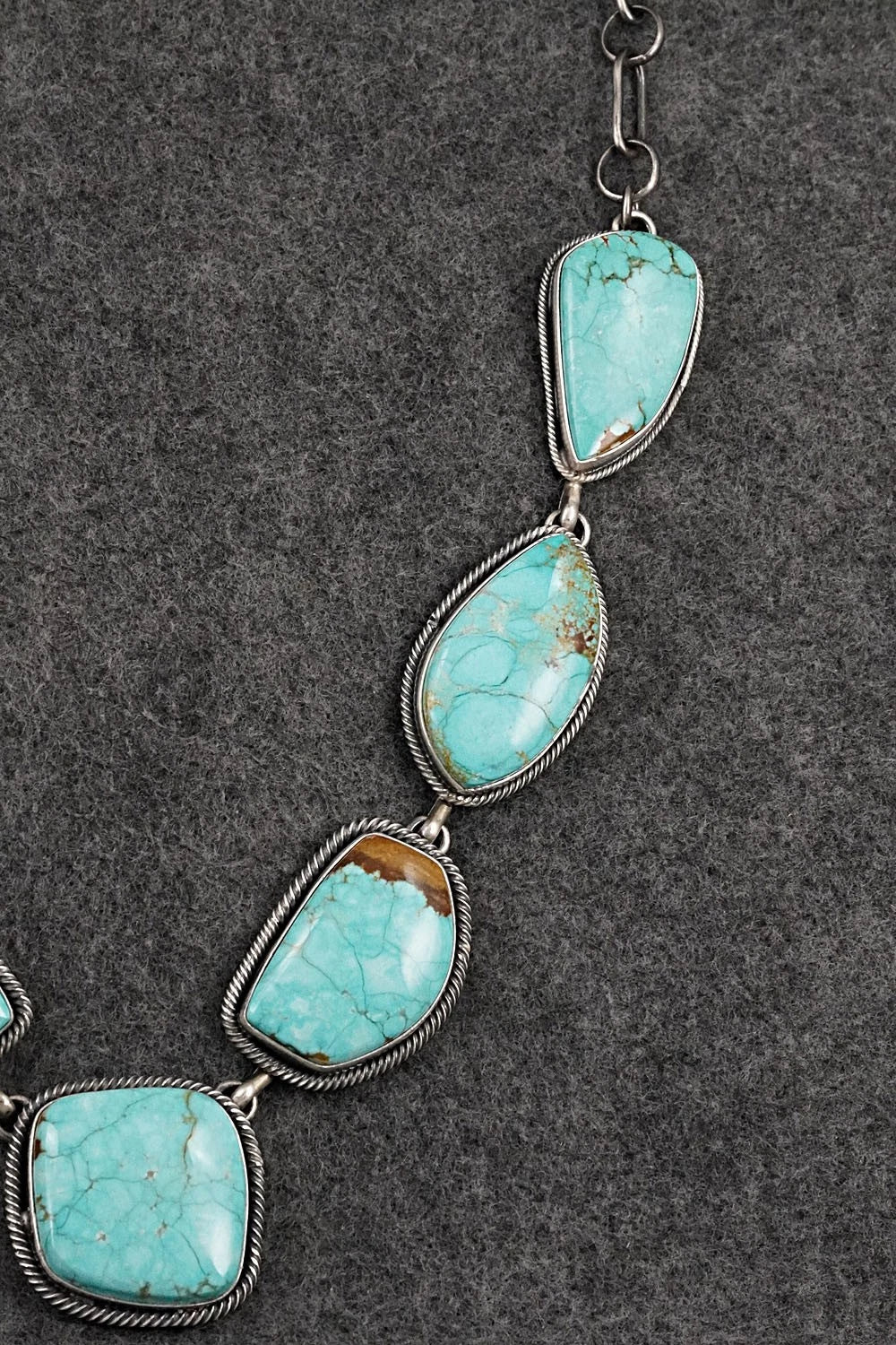Turquoise & Sterling Silver Necklace and Earrings Set - Paul Livingston
