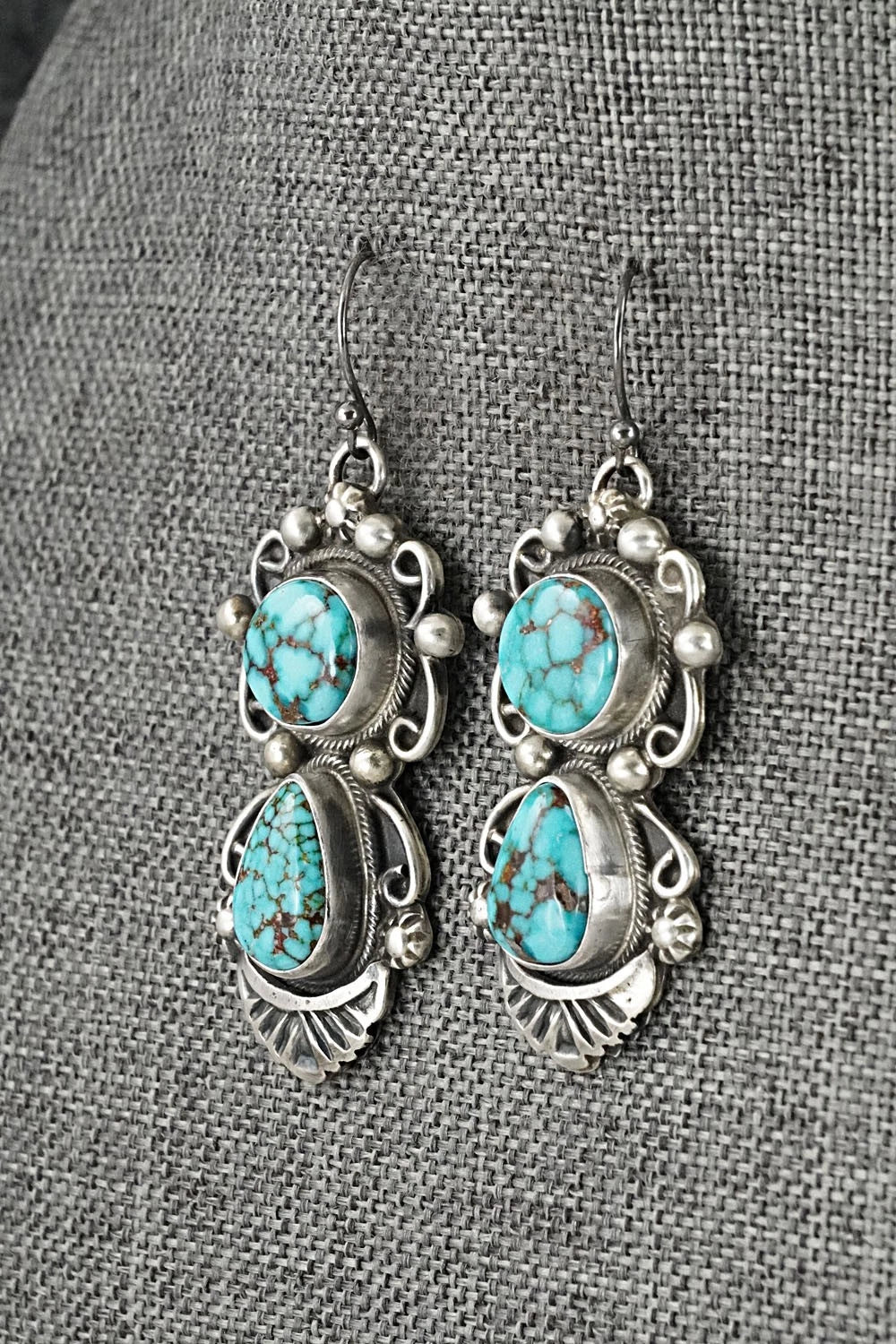Turquoise & Sterling Silver Necklace and Earrings Set - Kathleen Livingston
