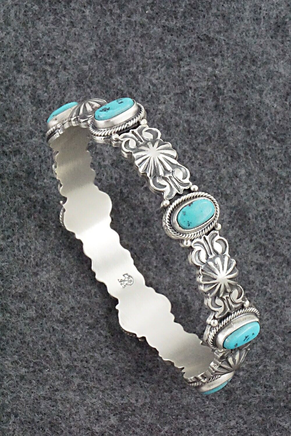 Turquoise & Sterling Silver Bangle Bracelet - Thomas Yazzie