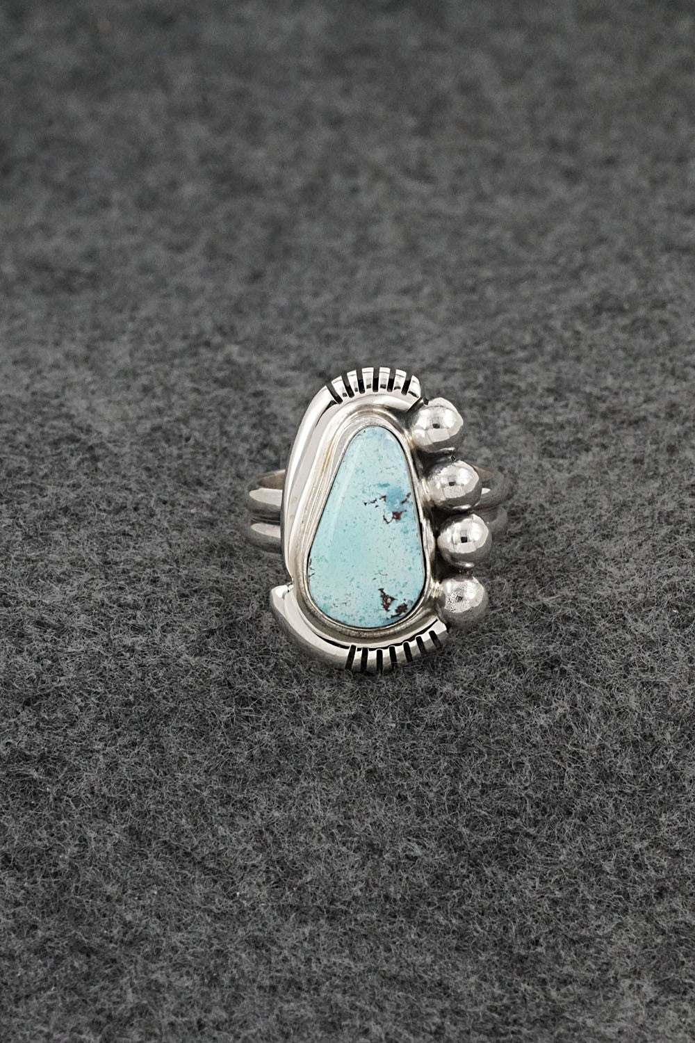 Turquoise & Sterling Silver Ring - Joelias Draper - Size 7 Adj.