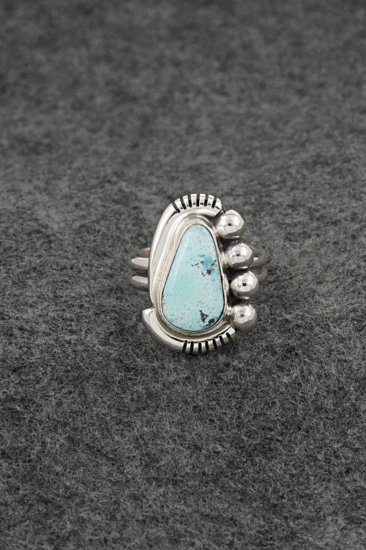 Turquoise & Sterling Silver Ring - Joelias Draper - Size 7 Adj.
