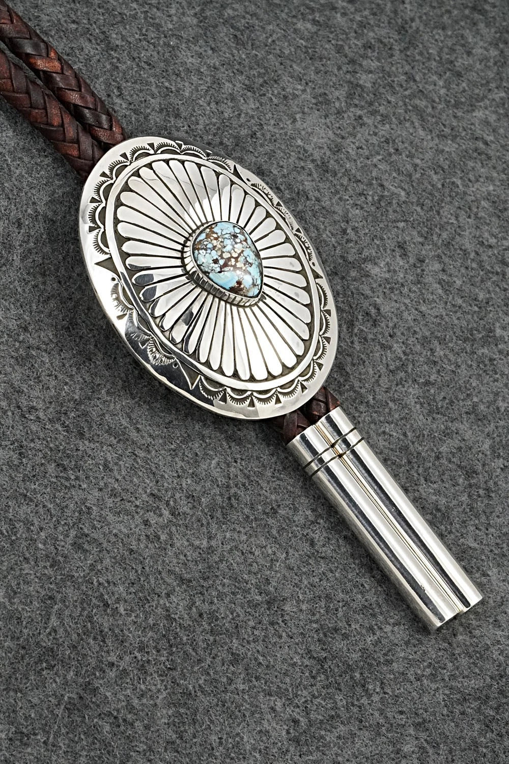 Turquoise & Sterling Silver Bolo Tie and Buckle - Charlie John
