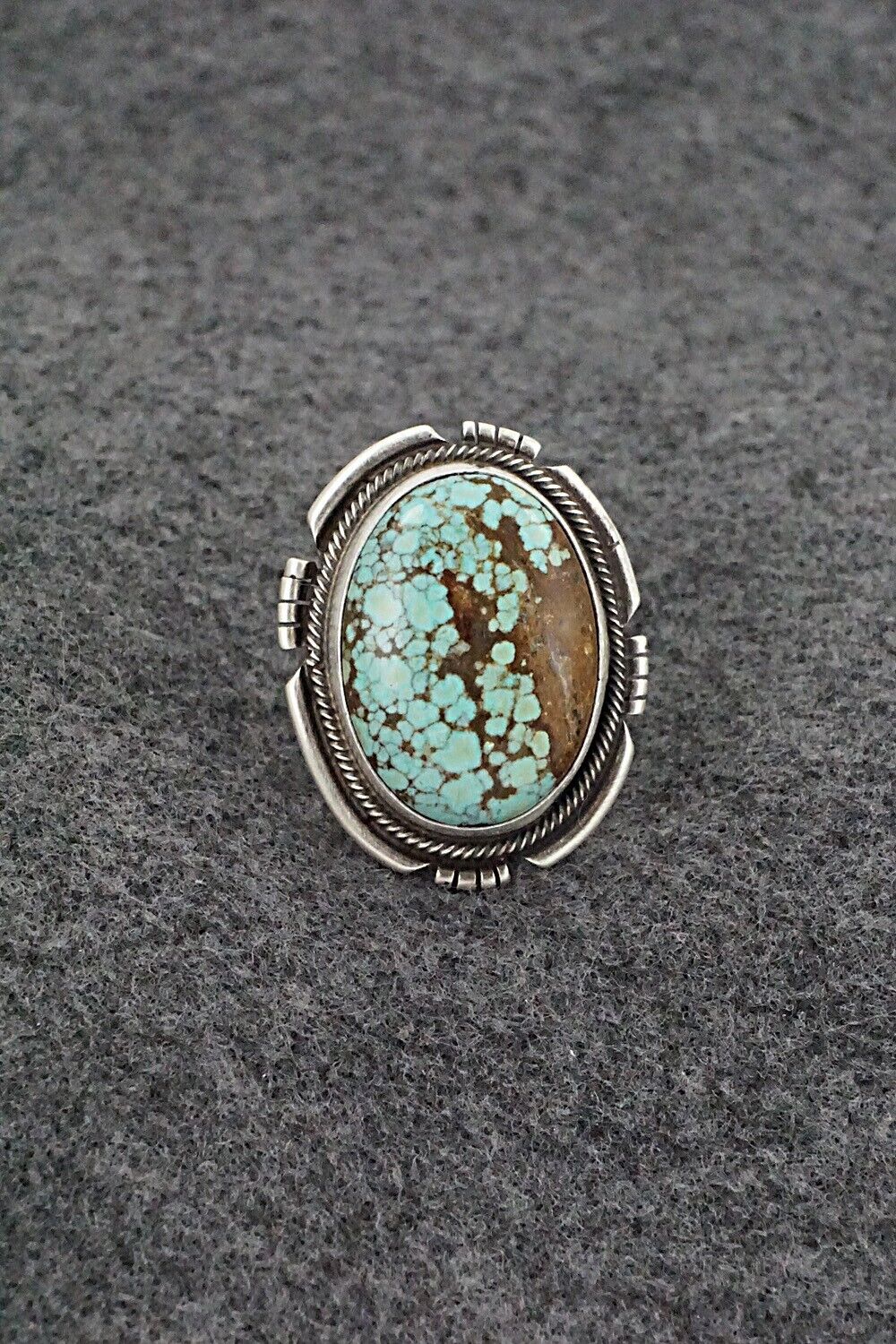 Turquoise & Sterling Silver Ring - Jameson Garcia - Size 7.5 Adj.