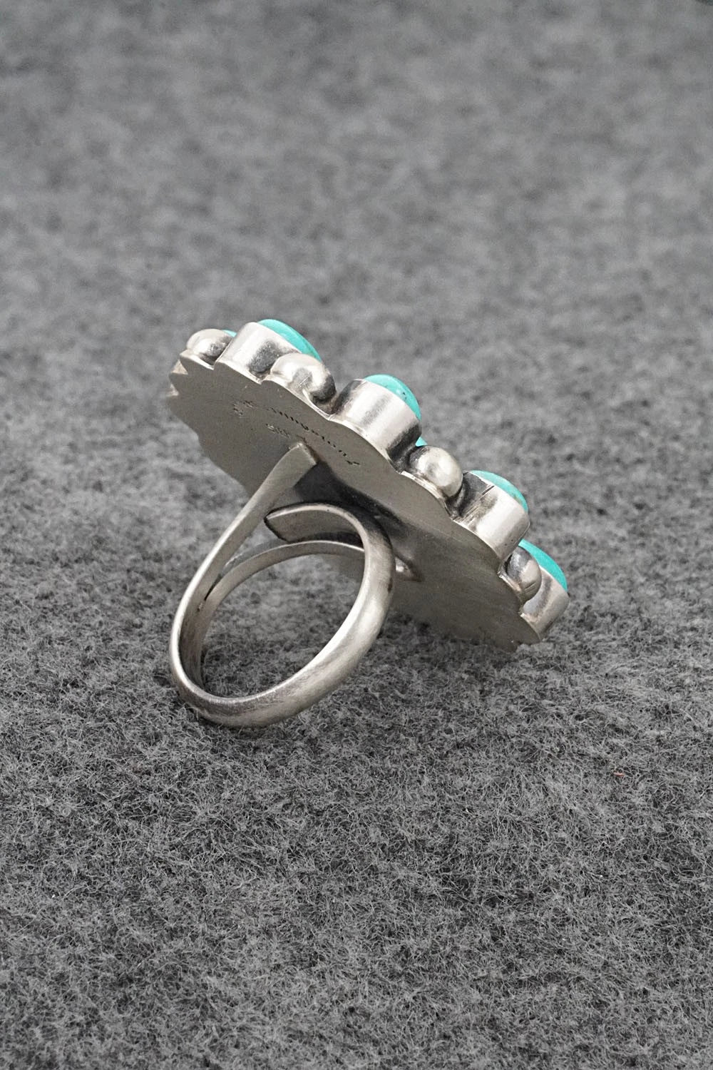 Turquoise & Sterling Silver Ring - Kathleen Livingston - Size Adjustable