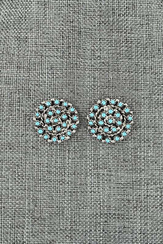 Turquoise & Sterling Silver Earrings - Randy Hooee