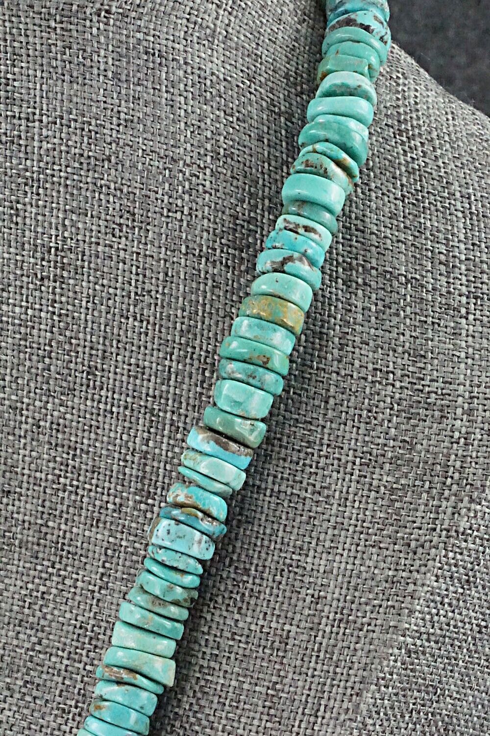 Turquoise & Sterling Silver Necklace 18" - Doreen Jake
