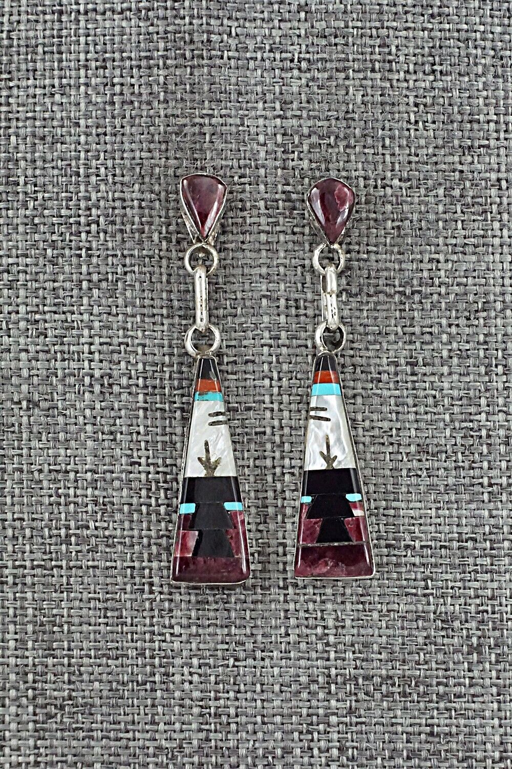 Multi-Stone Inlay & Sterling Silver Earrings - Jason Bobelu