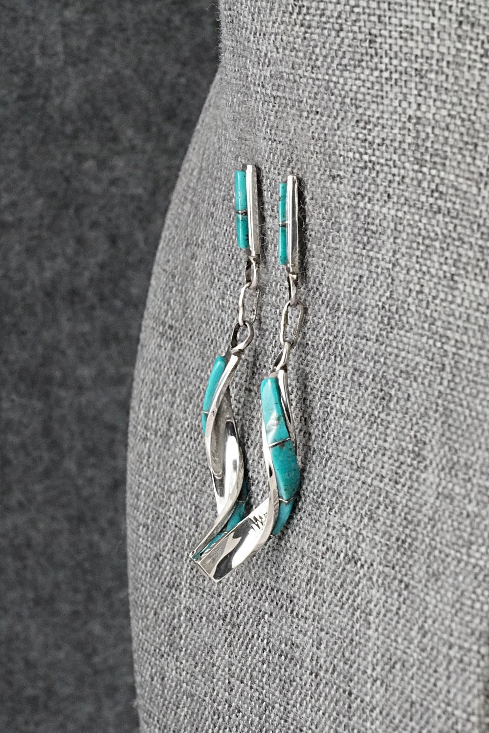 Turquoise & Sterling Silver Earrings - Gloria Waatsa