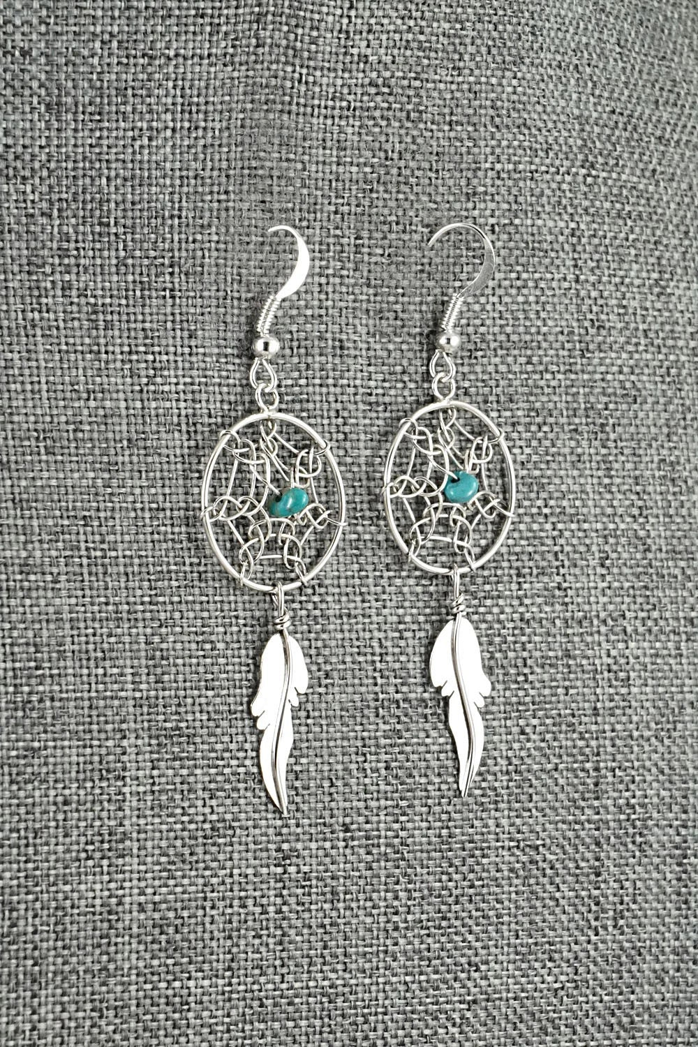 Turquoise & Sterling Silver Earrings - Lorenzo Arviso