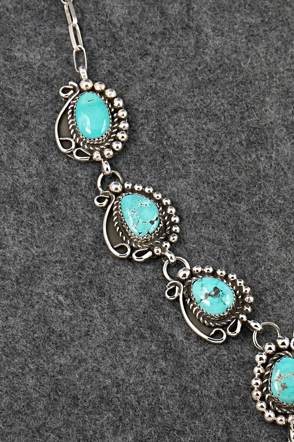 Turquoise & Sterling Silver Necklace and Earrings Set - Phil Nez